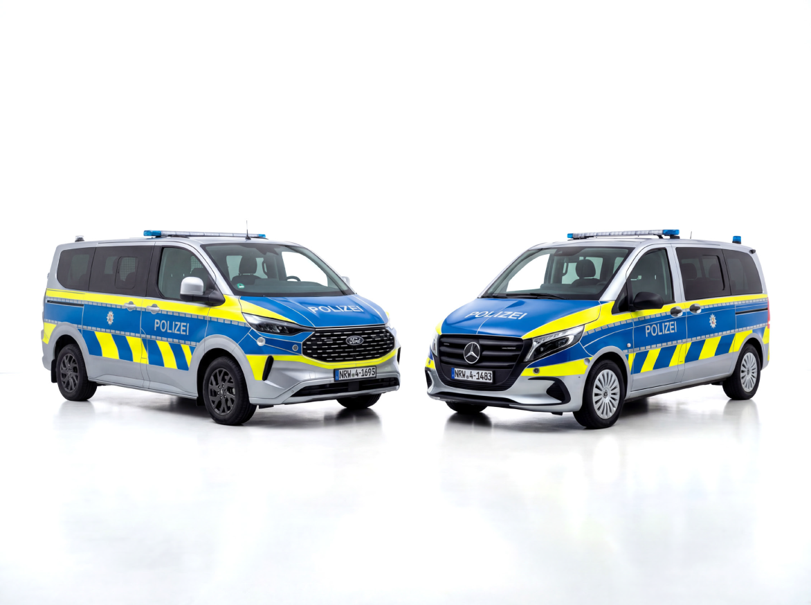 Polizeifahrzeug im Einsatz